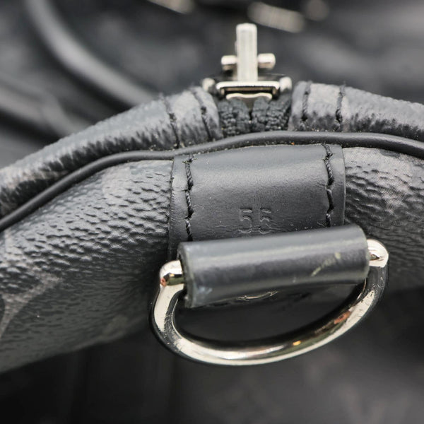 LOUIS VUITTON Keepall 55 Bandouliere Monogram Eclipse Travel Bag Black