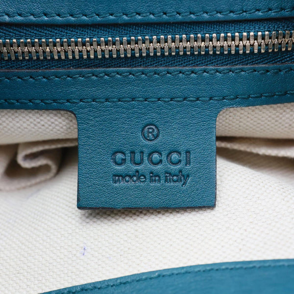 GUCCI Jackie Medium Leather Hobo Bag Teal 277520