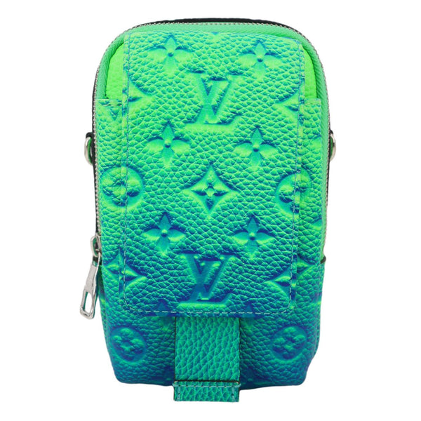LOUIS VUITTON Monogram Illusion Taurillon Leather Double Phone Pouch Green