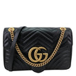 GUCCI GG Marmont Medium Matelasse Leather Shoulder Bag Black 443496
