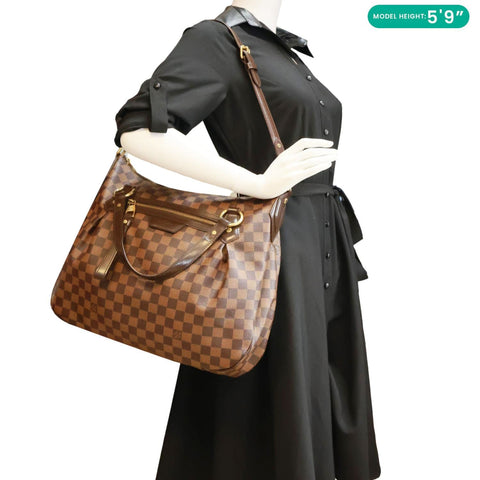 LOUIS VUITTON Evora MM Damier Ebene Shoulder Bag Brown