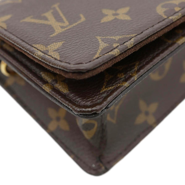 LOUIS VUITTON Lily Monogram Canvas Wallet On Chain Brown