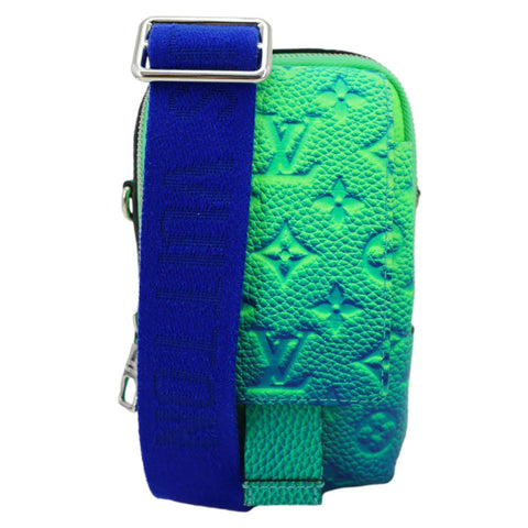 LOUIS VUITTON Monogram Illusion Taurillon Leather Double Phone Pouch Green