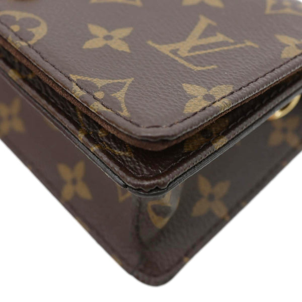 LOUIS VUITTON Lily Monogram Canvas Wallet On Chain Brown