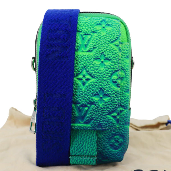 LOUIS VUITTON Monogram Illusion Taurillon Leather Double Phone Pouch Green
