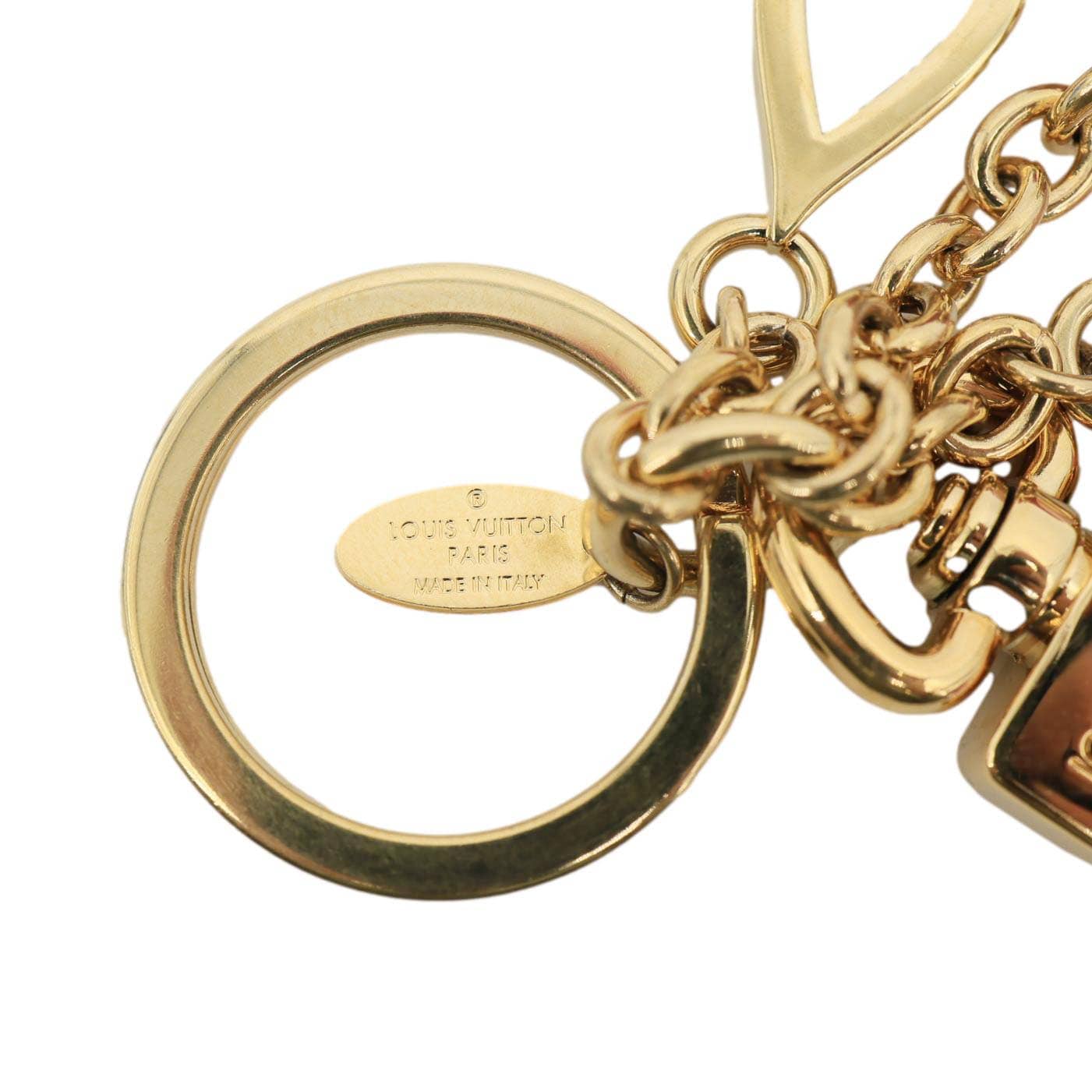 LOUIS VUITTON Colorline Brass Bag Charm Keychain Gold