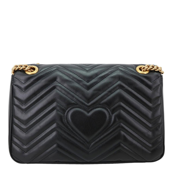 GUCCI GG Marmont Medium Matelasse Leather Shoulder Bag Black 443496