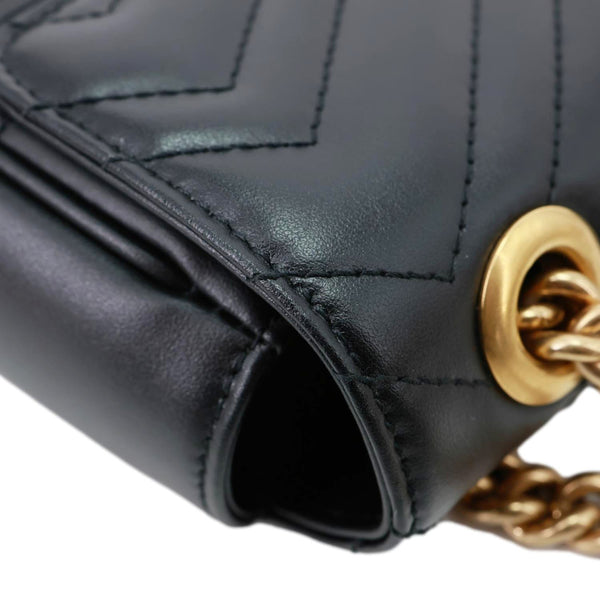 GUCCI GG Marmont Medium Matelasse Leather Shoulder Bag Black 443496