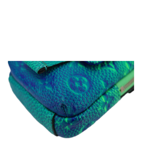 LOUIS VUITTON Monogram Illusion Taurillon Leather Double Phone Pouch Green