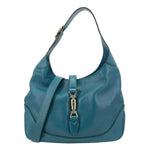 GUCCI Jackie Medium Leather Hobo Bag Teal 277520