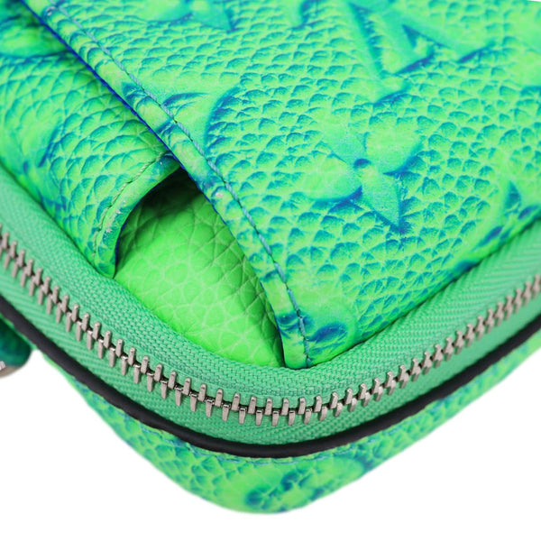 LOUIS VUITTON Monogram Illusion Taurillon Leather Double Phone Pouch Green
