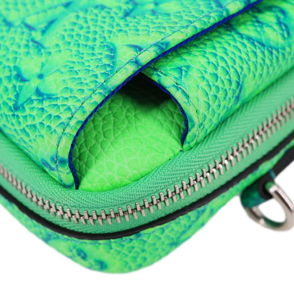 LOUIS VUITTON Monogram Illusion Taurillon Leather Double Phone Pouch Green