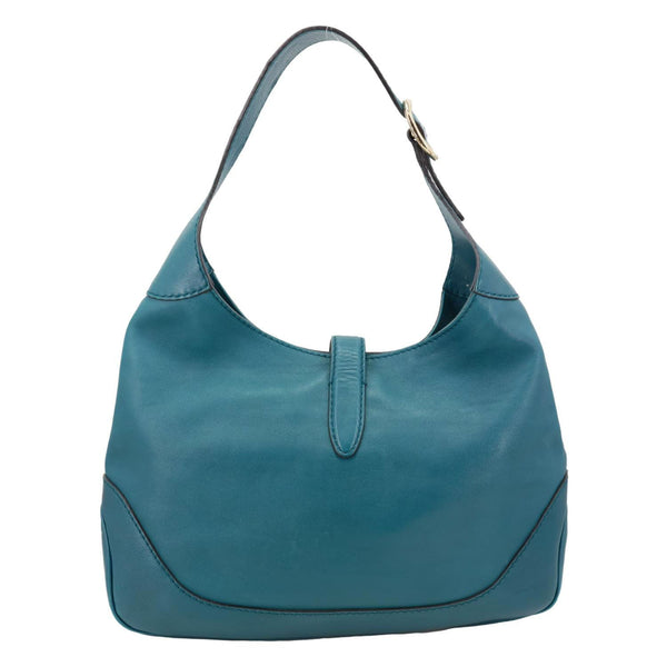 GUCCI Jackie Medium Leather Hobo Bag Teal 277520