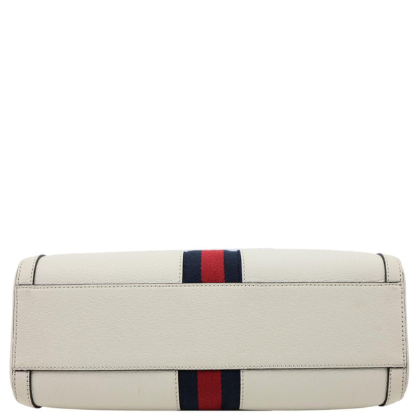 GUCCI Ophidia GG Medium Web Leather Top Handle Shoulder Bag Beige 524532