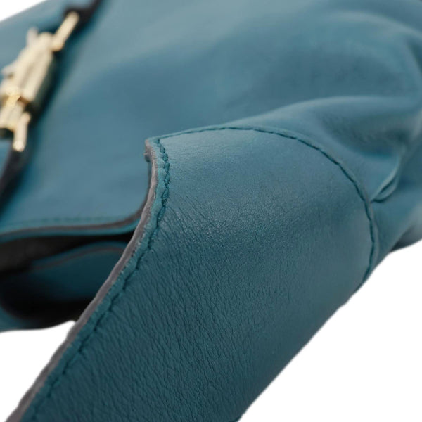 GUCCI Jackie Medium Leather Hobo Bag Teal 277520