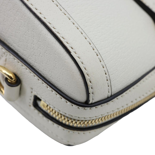 GUCCI Ophidia GG Medium Web Leather Top Handle Shoulder Bag Beige 524532