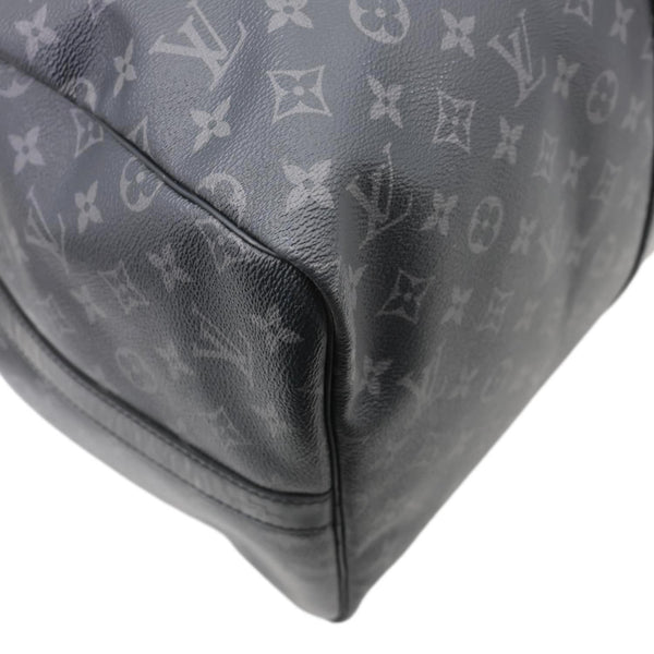 LOUIS VUITTON Keepall 55 Bandouliere Monogram Eclipse Travel Bag Black