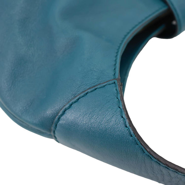 GUCCI Jackie Medium Leather Hobo Bag Teal 277520