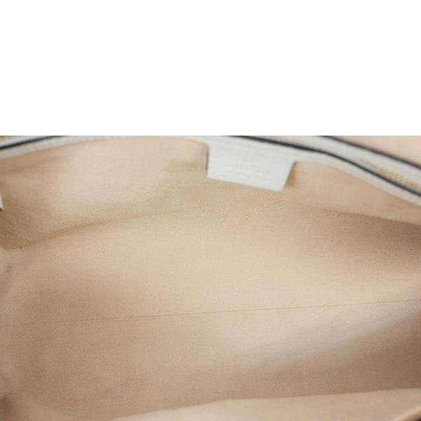 GUCCI Ophidia GG Medium Web Leather Top Handle Shoulder Bag Beige 524532