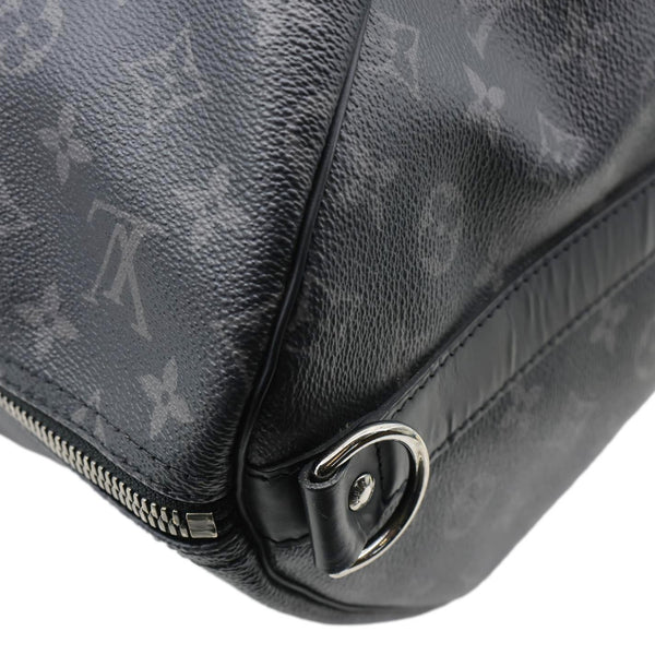 LOUIS VUITTON Keepall 55 Bandouliere Monogram Eclipse Travel Bag Black