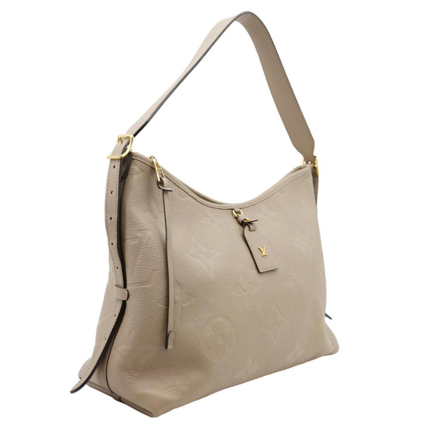 LOUIS VUITTON Carryall MM Empreinte Leather Shoulder Bag Beige