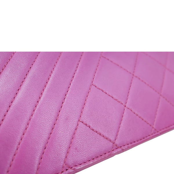 CHANEL Coco Boy Quilted Calfskin Leather Wallet On Chain Crossbody Bag Purple