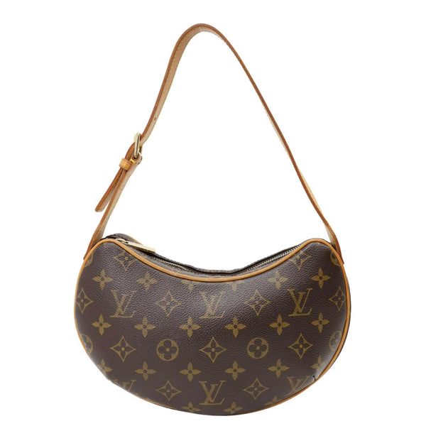 LOUIS VUITTON Croissant PM Monogram Canvas Shoulder Bag Brown