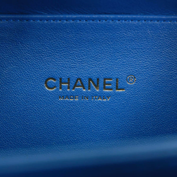 CHANEL Vanity Case Filigree CC Small Caviar Quilted Shoulder Bag Blue