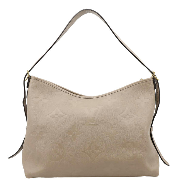 LOUIS VUITTON Carryall MM Empreinte Leather Shoulder Bag Beige