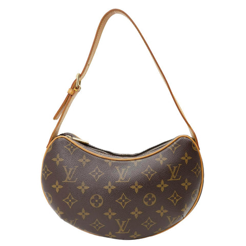 LOUIS VUITTON Croissant PM Monogram Canvas Shoulder Bag Brown