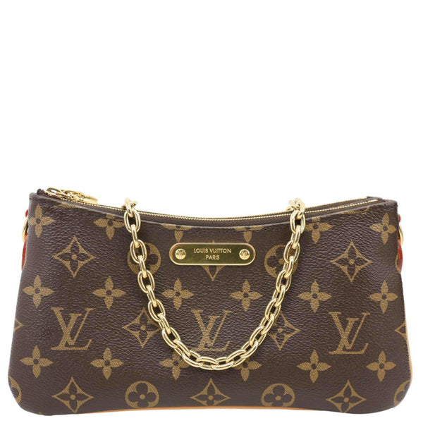 LOUIS VUITTON Liv Pochette Monogram Canvas Shoulder Bag Brown