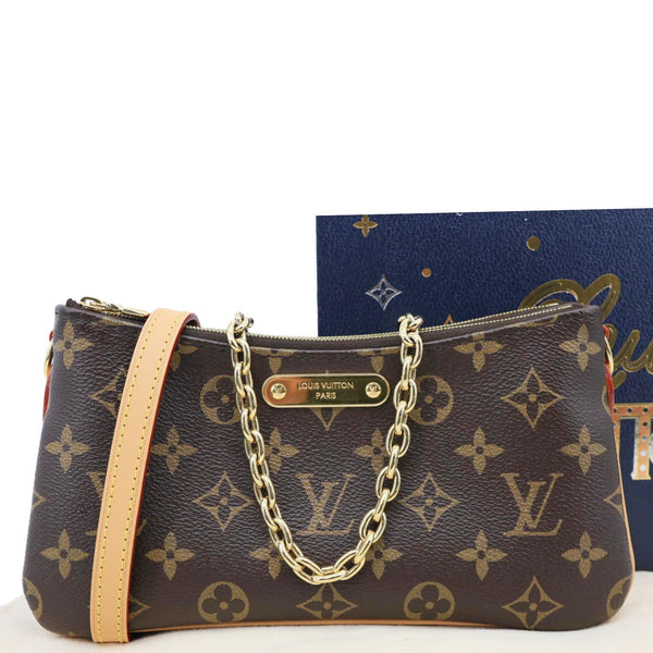 LOUIS VUITTON Liv Pochette Monogram Canvas Shoulder Bag Brown