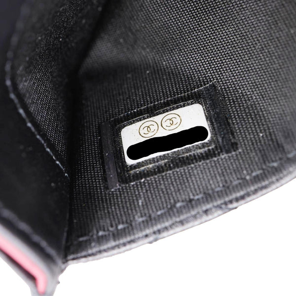 CHANEL Romance Quilted Lambskin Leather Clutch With Chain Black