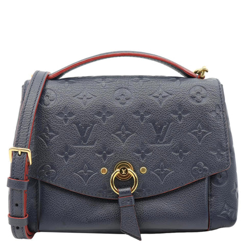 LOUIS VUITTON Blanche Empreinte Leather Shoulder Bag Marine Rouge