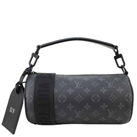 LOUIS VUITTON Polochon PM Soft Monogram Eclipse Canvas Crossbody Bag Black