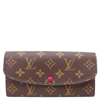 LOUIS VUITTON Emilie Monogram Canvas Wallet Fuchsia