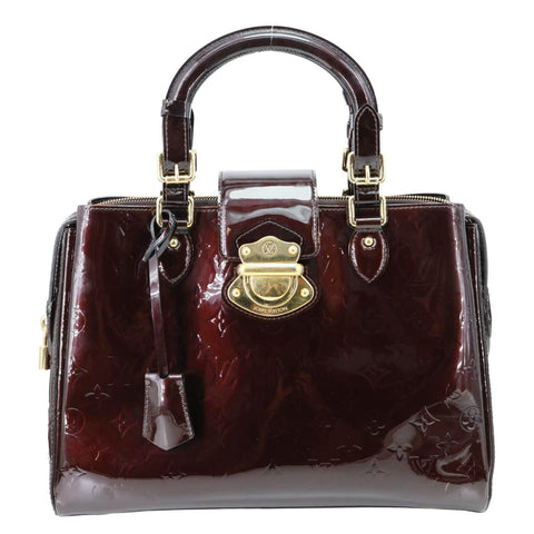 LOUIS VUITTON Melrose Avenue Monogram Vernis Leather Satchel Bag Amarante