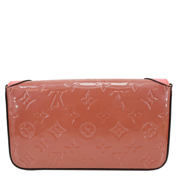 LOUIS VUITTON Valentine Dog Felicie Pochette Monogram Vernis Crossbody Bag Pink