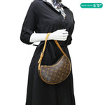 LOUIS VUITTON Croissant PM Monogram Canvas Shoulder Bag Brown