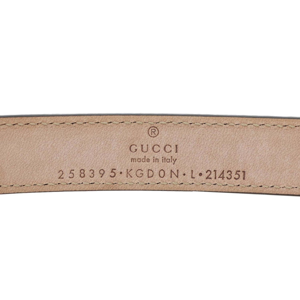 GUCCI Interlocking G Buckle GG Supreme Canvas Belt Beige 258395