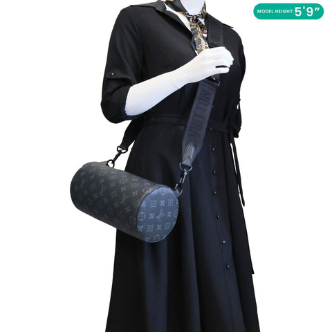 LOUIS VUITTON Polochon PM Soft Monogram Eclipse Canvas Crossbody Bag Black