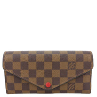 LOUIS VUITTON Josephine Damier Ebene Wallet Brown