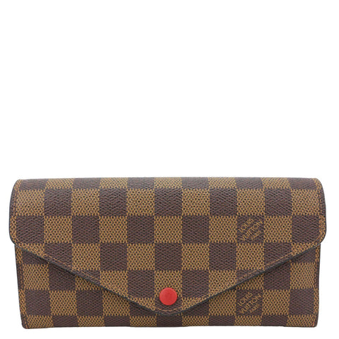 LOUIS VUITTON Josephine Damier Ebene Wallet Brown