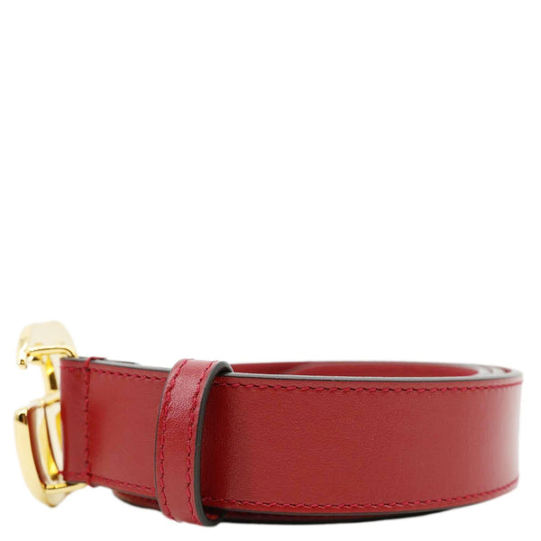 GUCCI Double G buckle Marmont Leather Belt Red 414516 Size 80.32