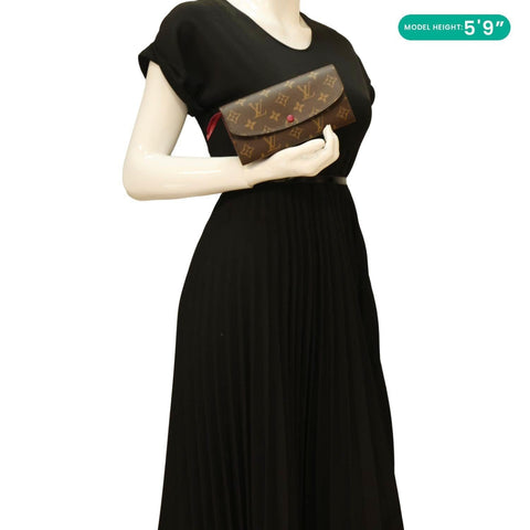 LOUIS VUITTON Emilie Monogram Canvas Wallet Fuchsia