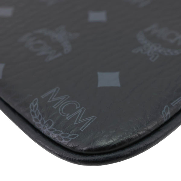 MCM Medium Visetos Canvas Wristlet Black