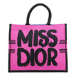 CHRISTIAN DIOR Book Miss Dior Graffiti Embroidered Canvas Tote Bag Pink