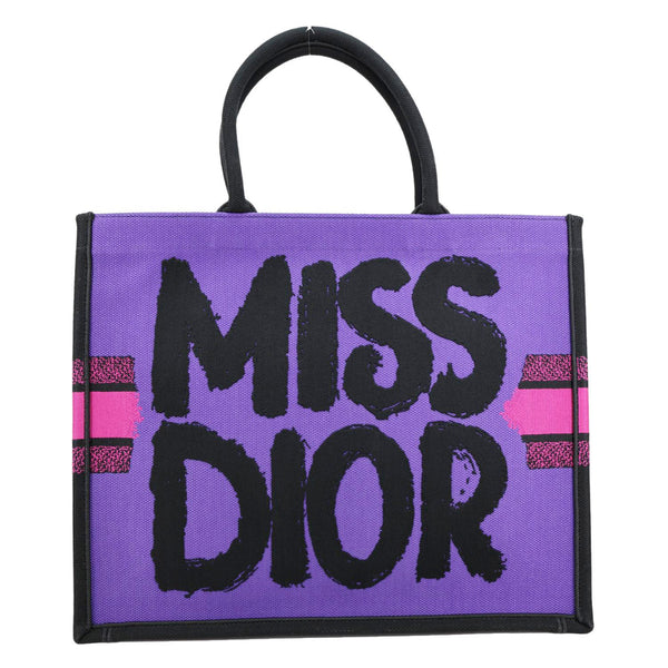 CHRISTIAN DIOR Book Miss Dior Graffiti Embroidered Canvas Tote Bag Pink