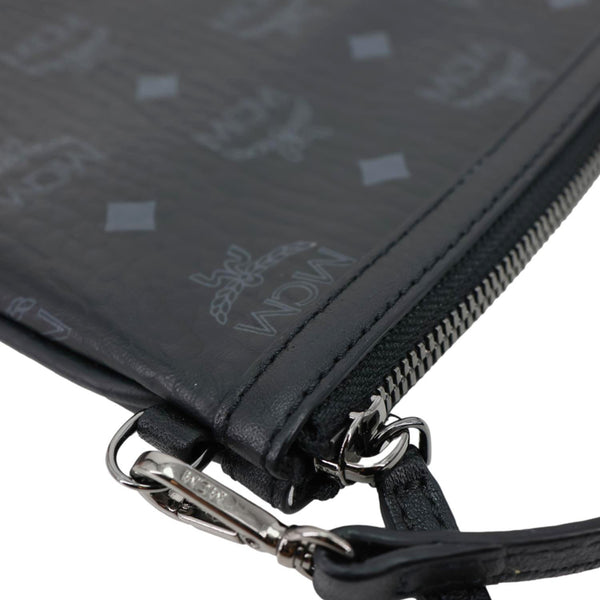 MCM Medium Visetos Canvas Wristlet Black