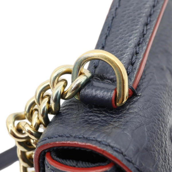 LOUIS VUITTON Blanche Empreinte Leather Shoulder Bag Marine Rouge